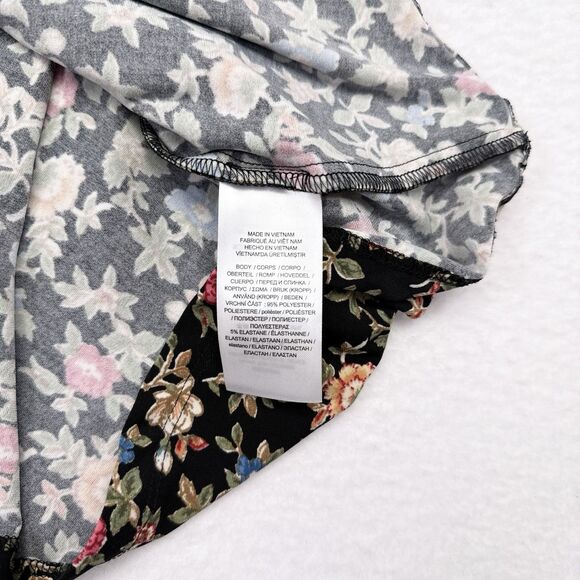 Lauren Ralph Lauren Dress Size 12 Black Floral Tiered Faux Wrap Cocktail Flutter - Picture 7 of 9